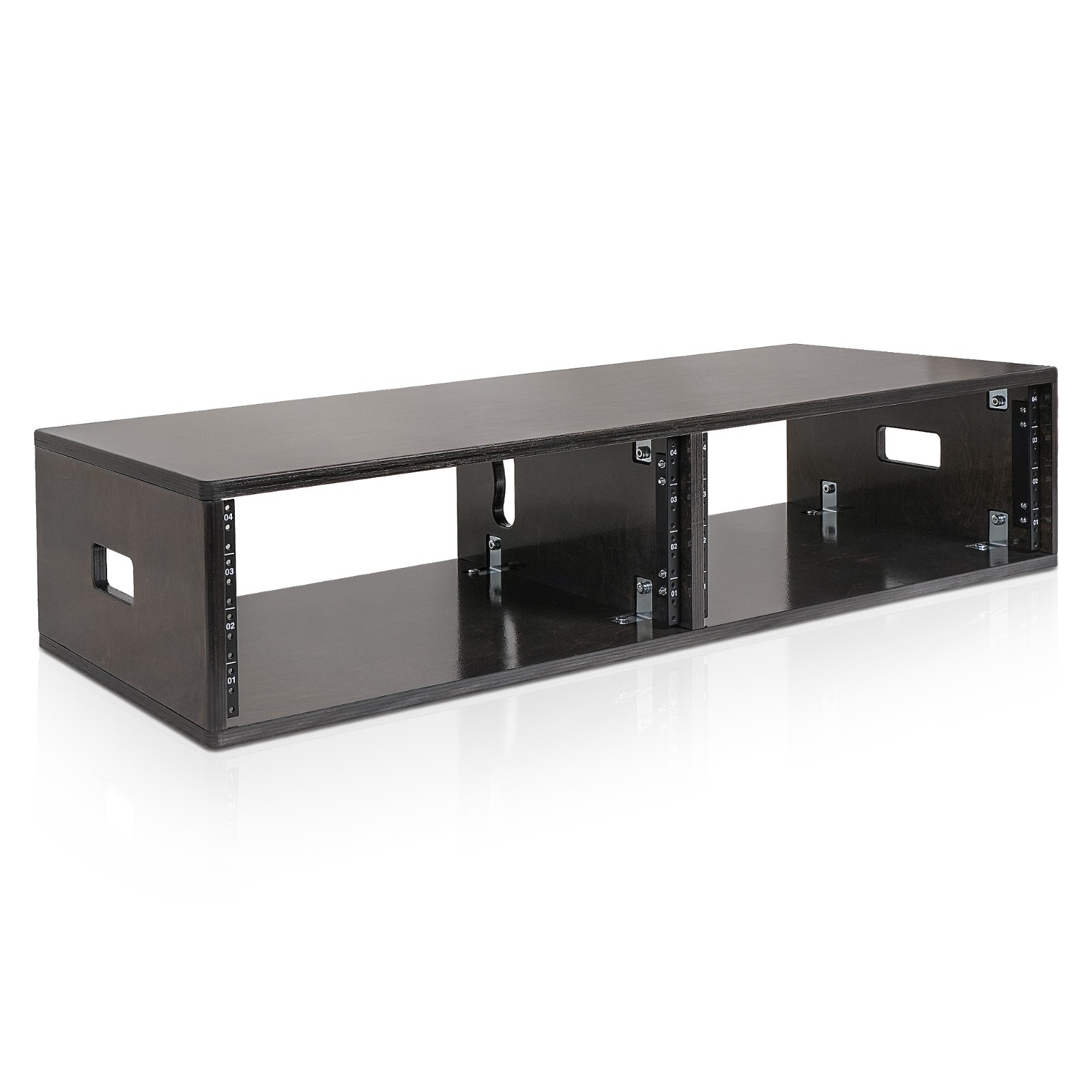 Sound Town DIY 2x4U Studio Rack w/Baltic Birch Plywood Black Espresso (SDRK-D4D)