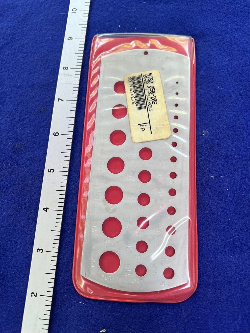 MITUTOYO 950-206 Drill Gauge Fractional  1/16" to 1/2" 1st New Old Stock Free Sh