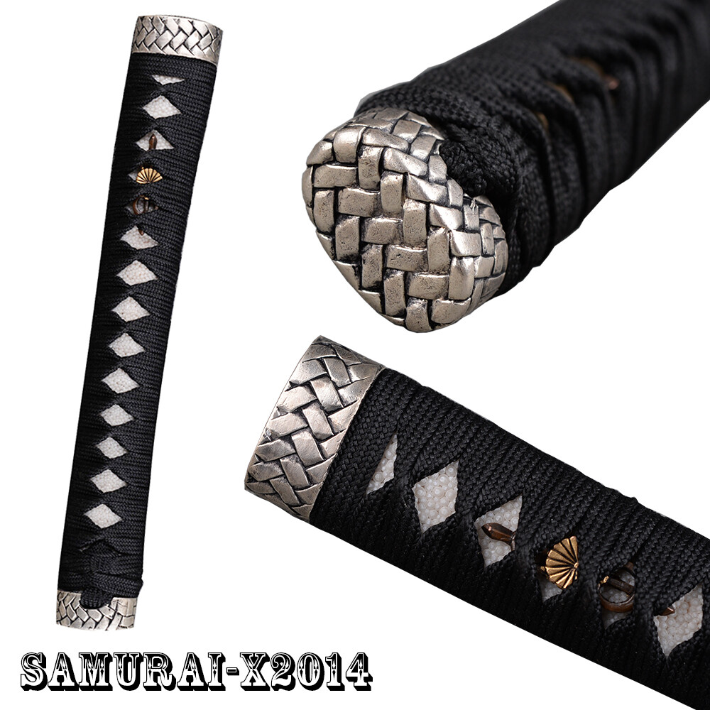 Real Rayskin Black Tsuka High-grade Handle for Japanese Samurai Katana sword