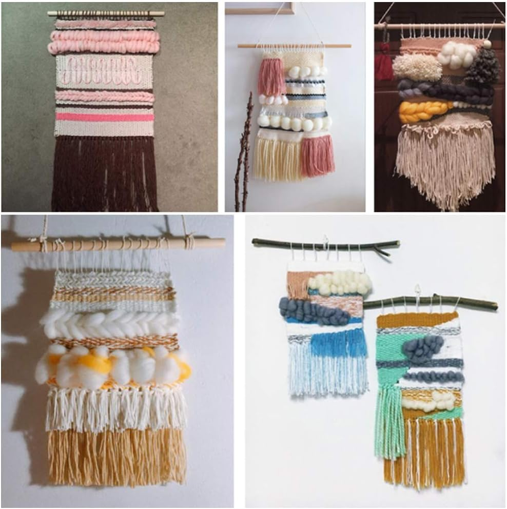 FOCCTS Wooden Multi-Craft Weaving Loom Large Frame 9.84 X 15.35 X 1.3Inch, Tapes