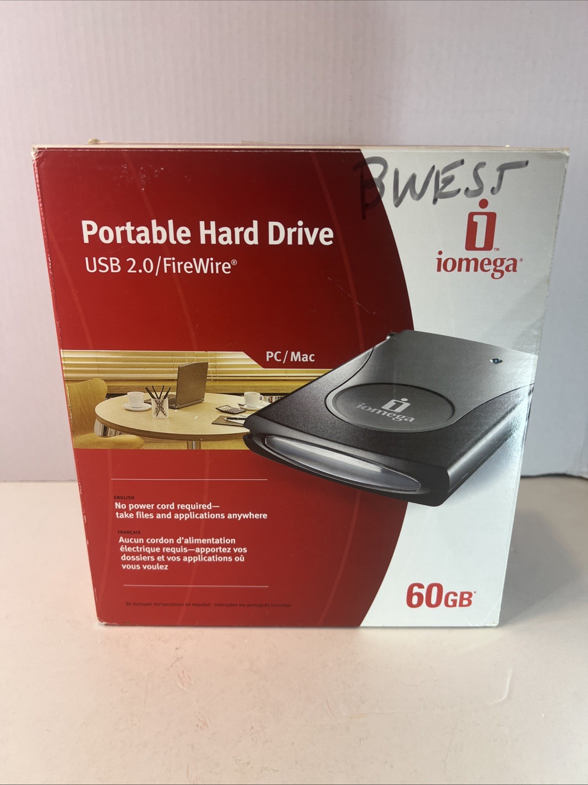Iomega Portable Hard Drive USB 2.0/FireWire 60 GB  MODEL 16DG04007M USED/Tested