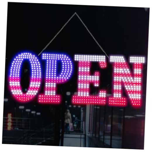 Open Signs for Business,30x10 inch USA Flag Open Sign 30"x10" Large USA Flag