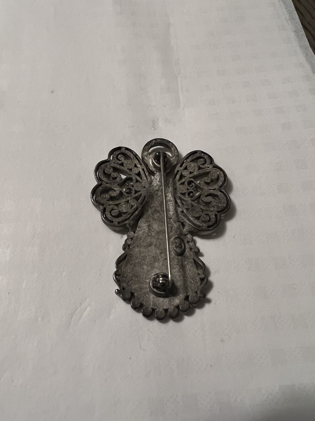 Premier Designs Silver Tone Rhinestone Angelic Angel Brooch RARE