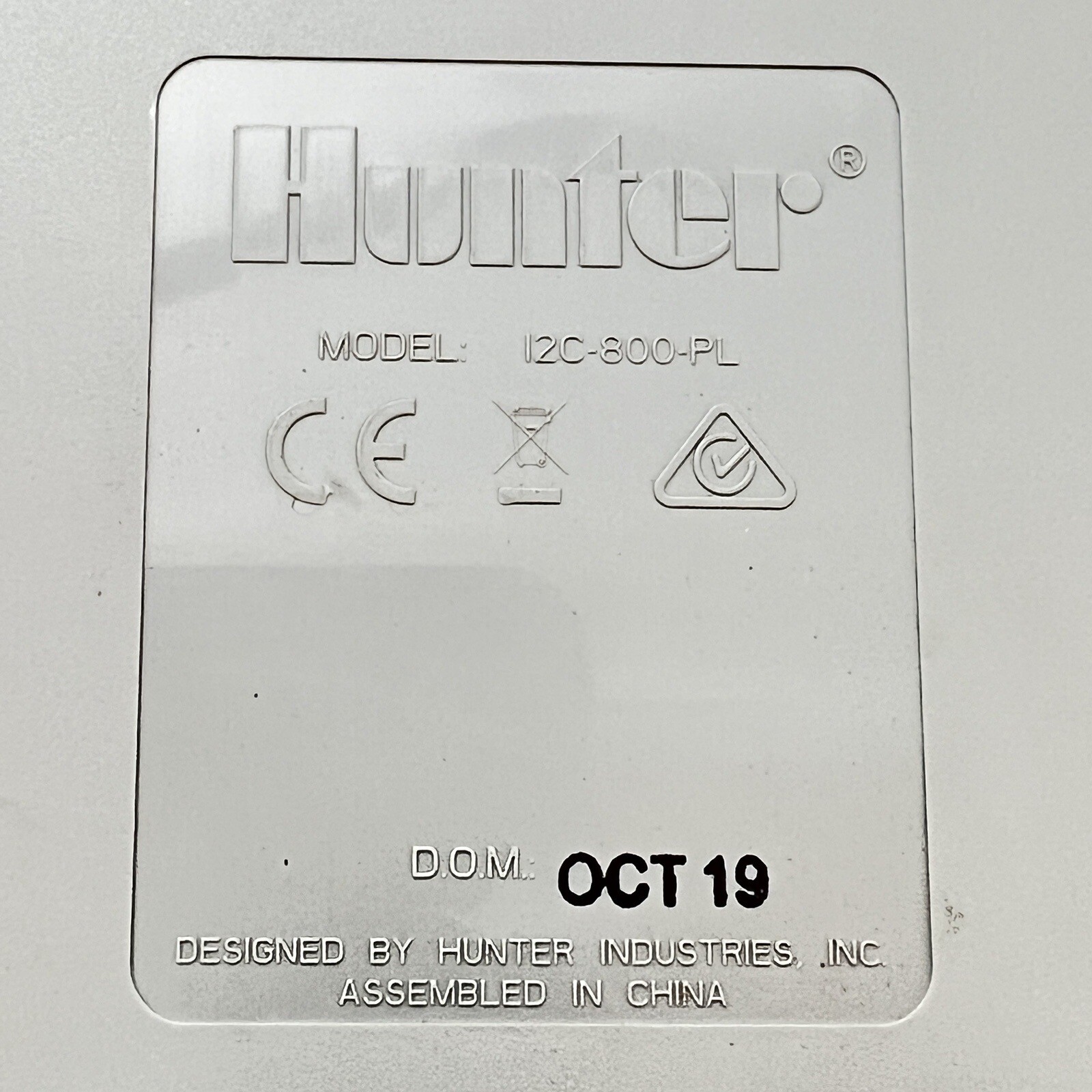 Hunter I2C-800-PL Irrigation Timer Controller Main Body Case Only for ICC2 HCC