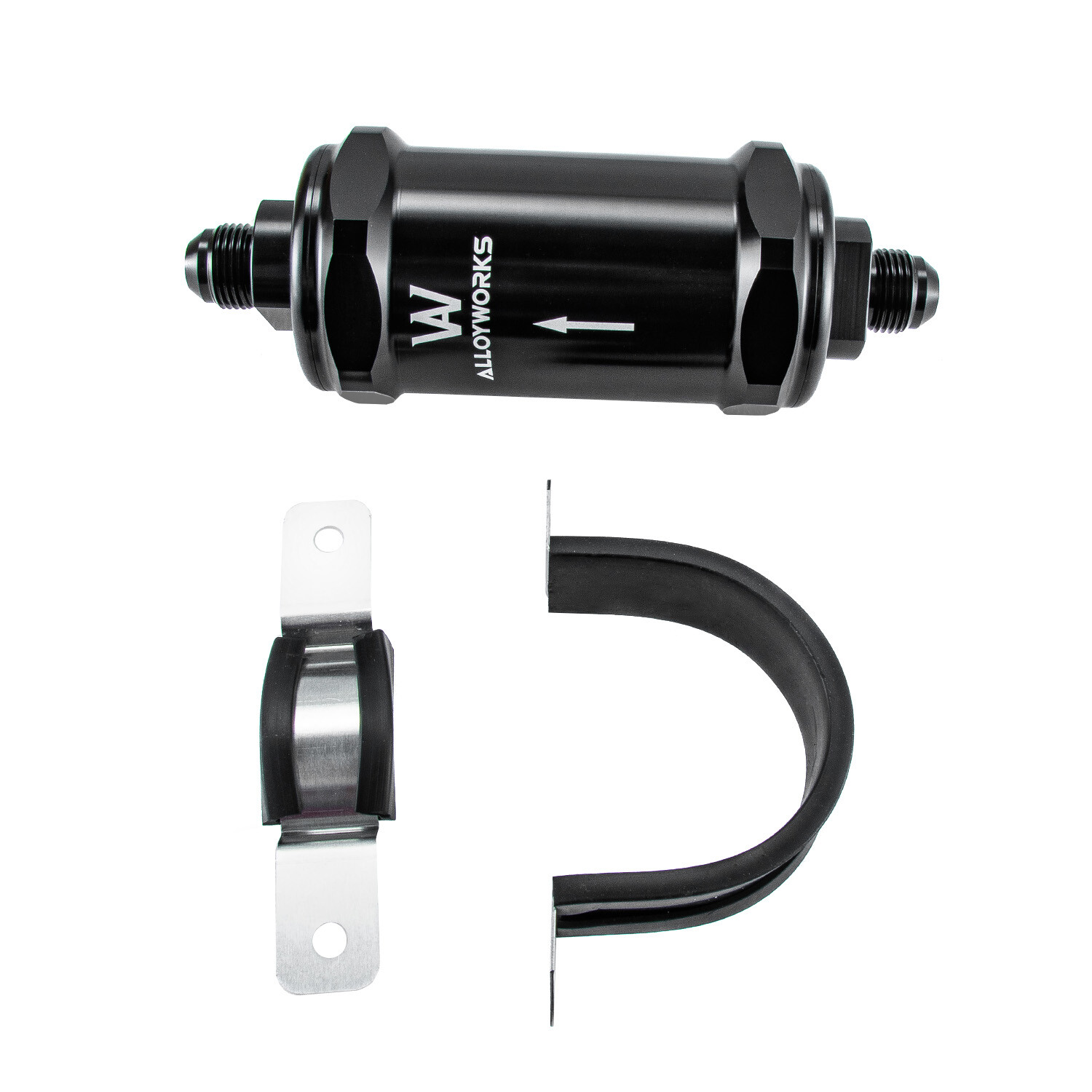 In-Line Fuel Filter AN8 In/Out 10 Micron Replaceable Fiberglass Element US