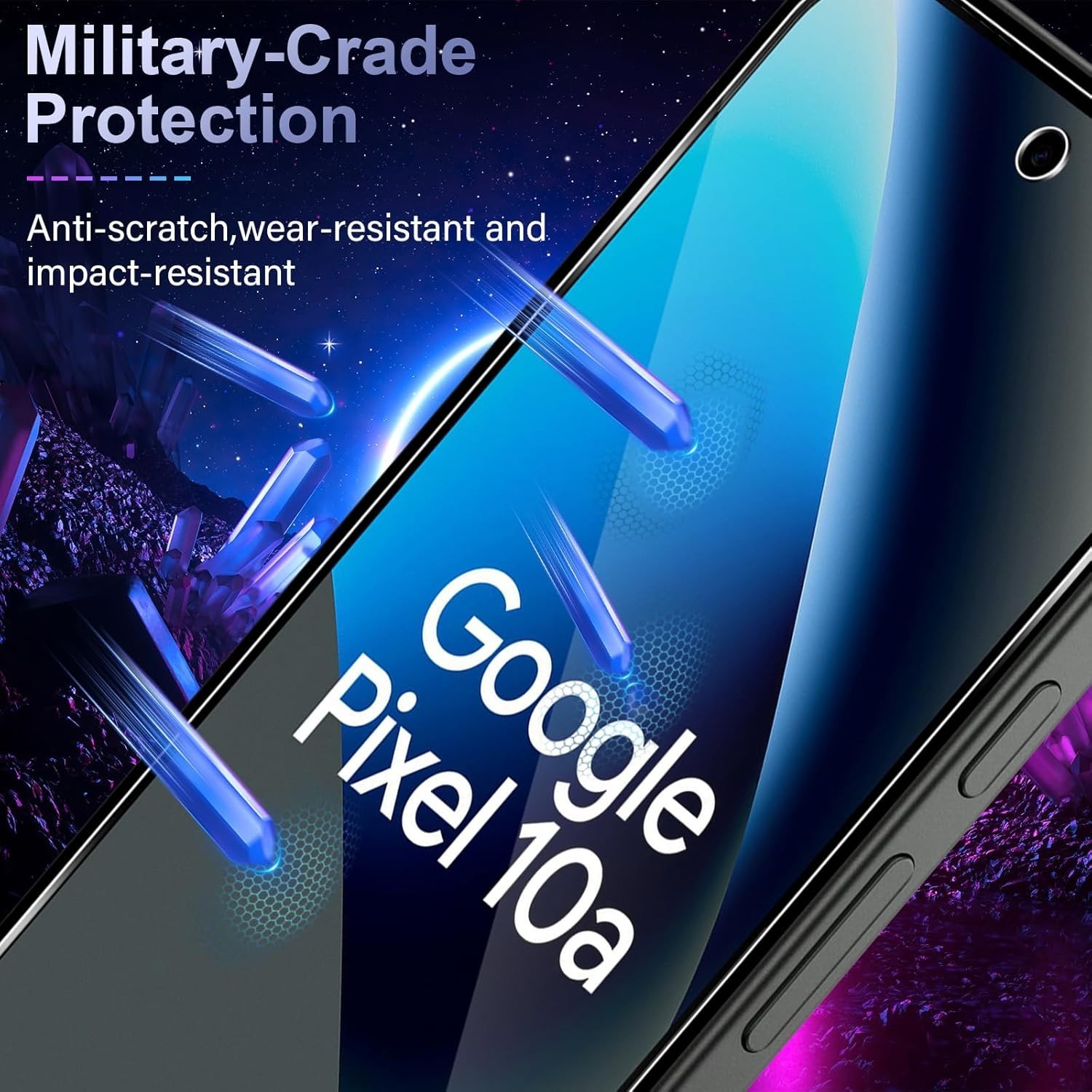 Case + 2X Tempered Glass For Google Pixel 10A Screen Protector Full Screen Case Clear 9H