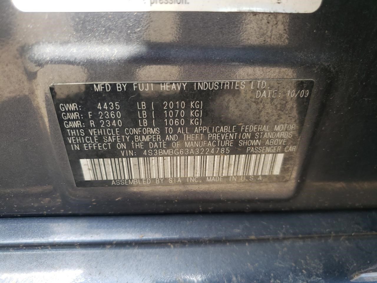 2010 Subaru Legacy Control Module OEM 1384840