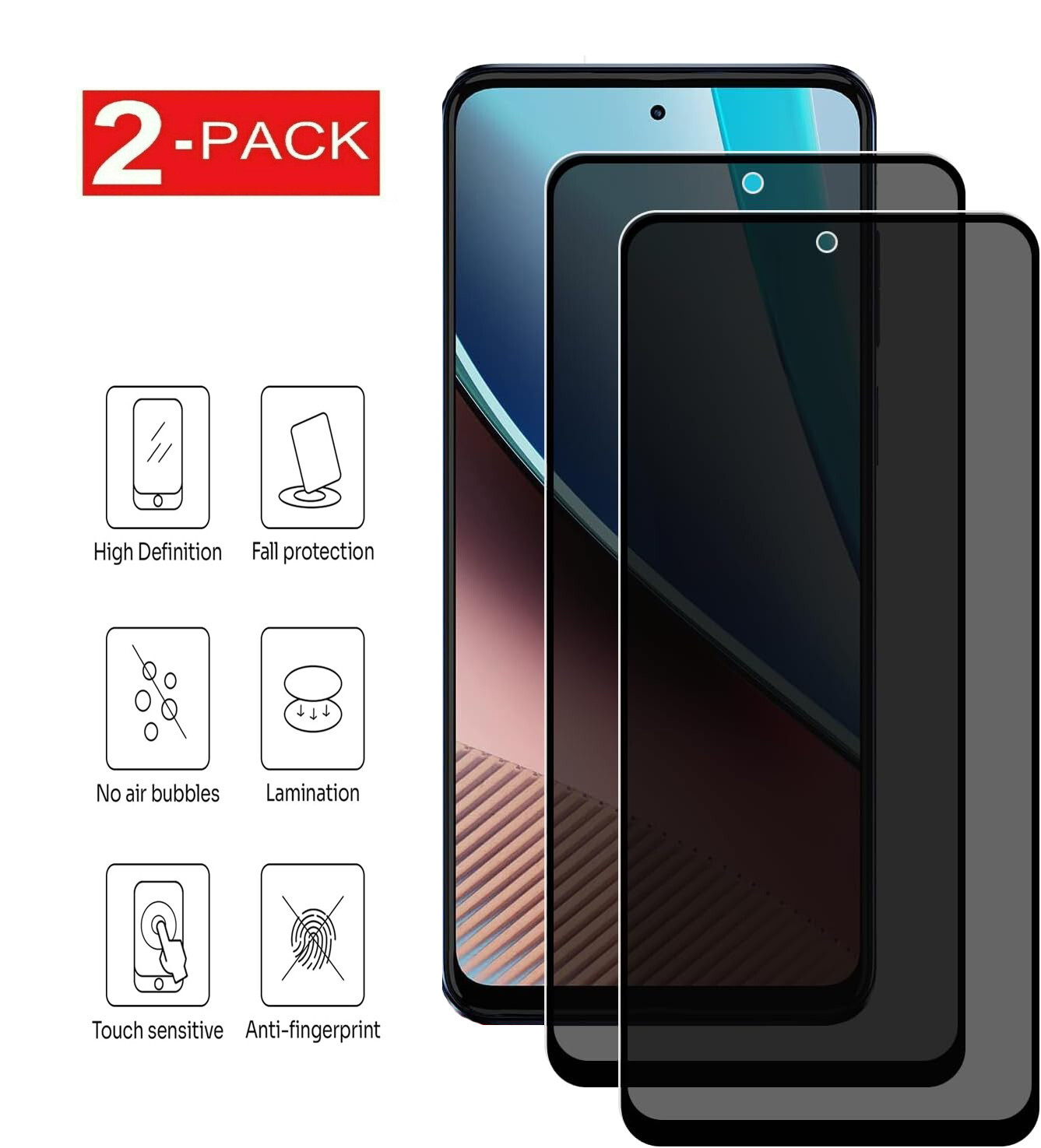 2x  Privacy Tempered Glass Screen Protector for Motorola Moto G Stylus 5G 2023