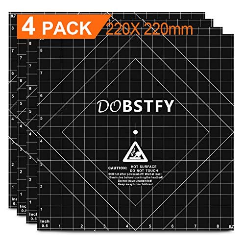 3D Printing Build Surface,with Premium Adhesive 3D 220x220mm (Pack of 4)
