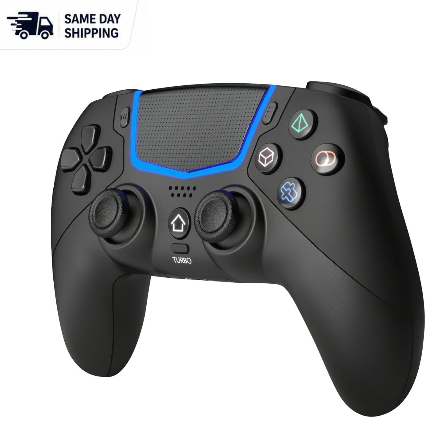 Ergonomic PS5/PC Gaming Controller with Hall Effect Joysticks & Touchpad - Black