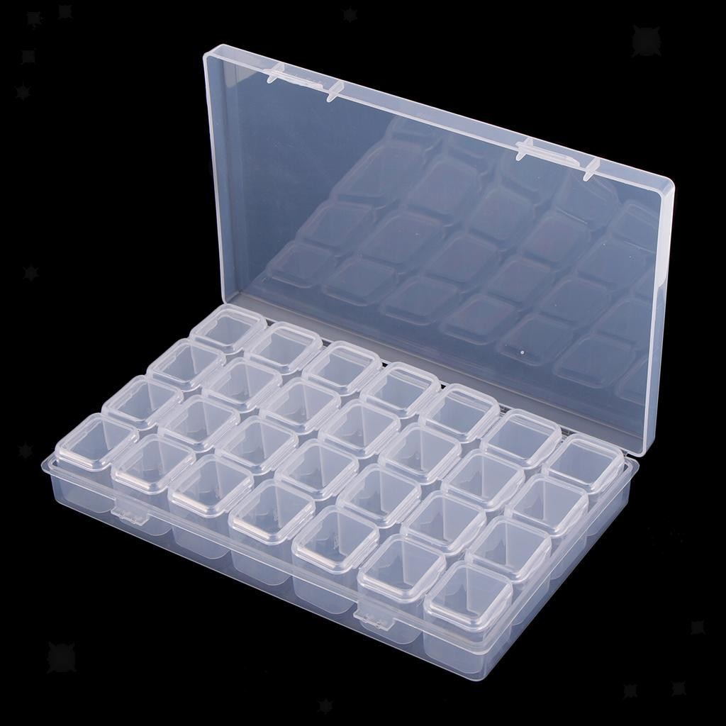 28pcs Transparent Cosmetic Storage Containers Lid Small Jars/Cups