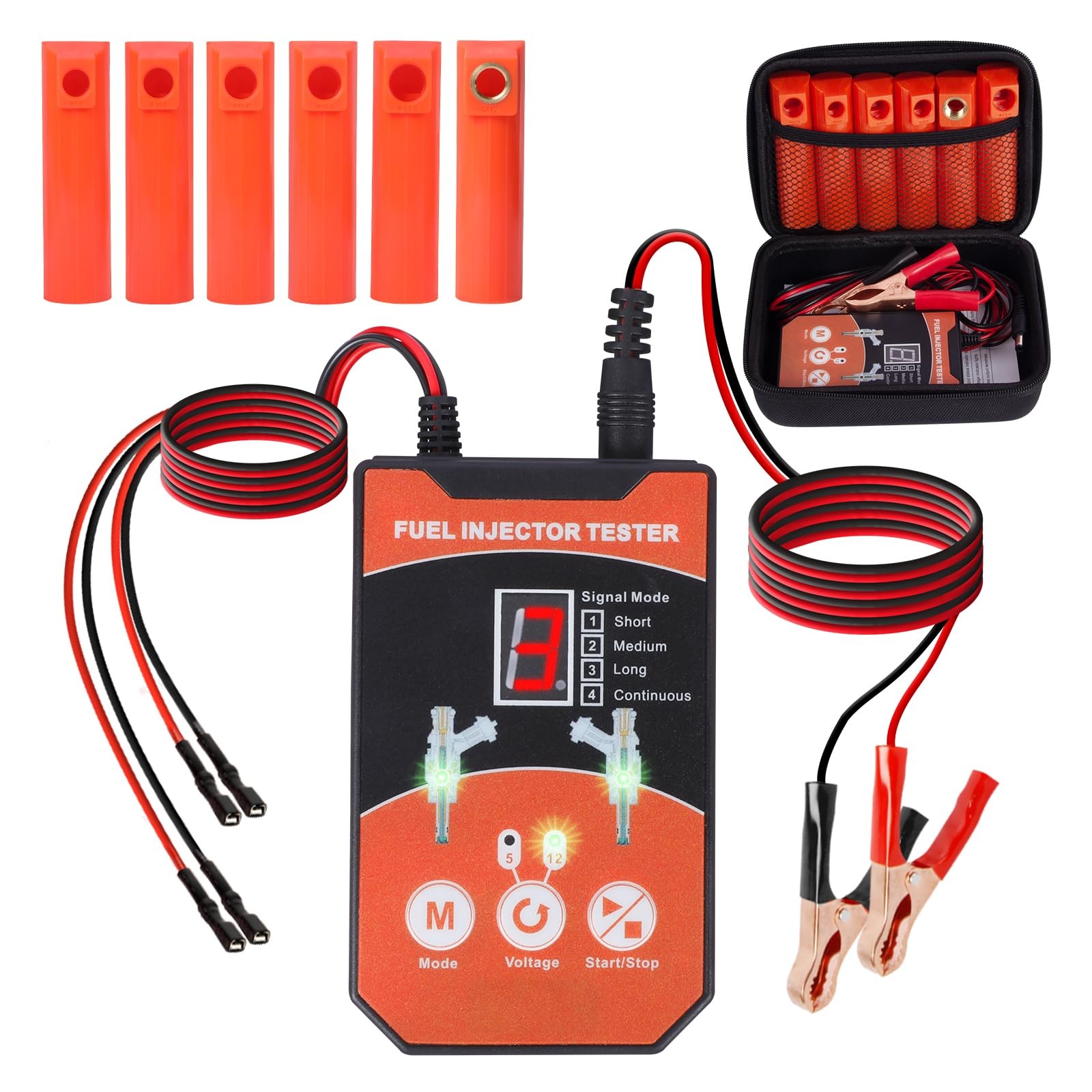 Universal Fuel Injector Tester Cleaner Tool Kit, 6 Size Cleaning Adapters 8...