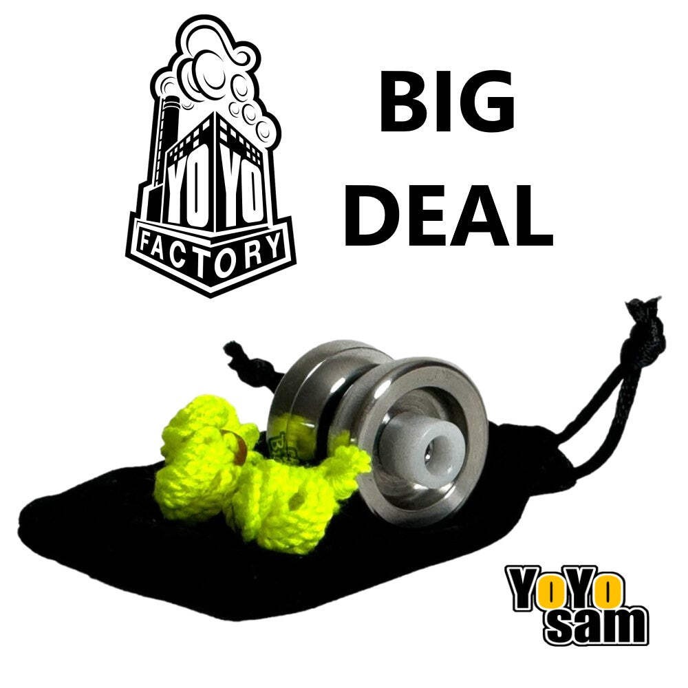 YoYoFactory Big Deal Yo-Yo - Stainless Steel Micro YoYo with Hubstacks