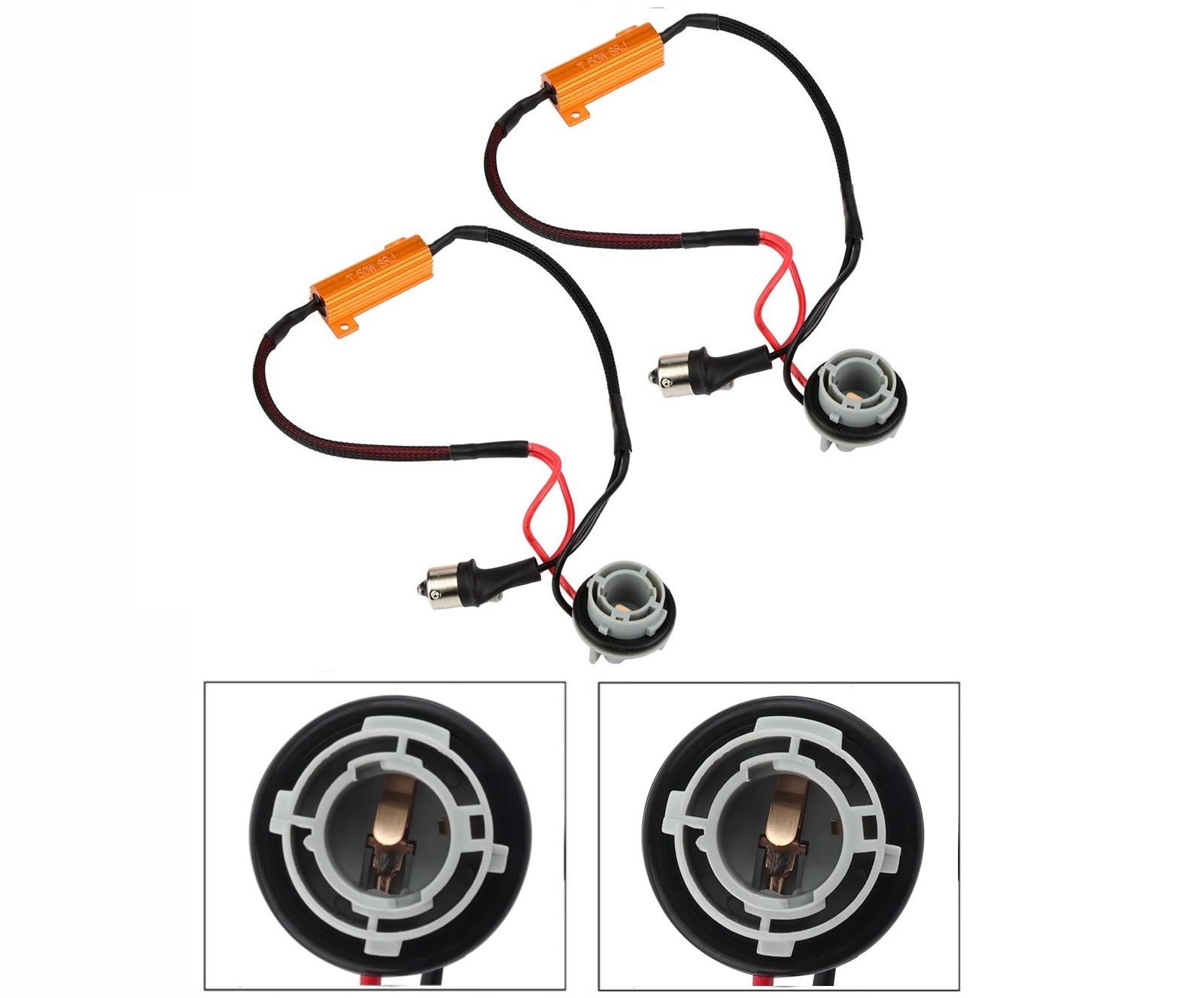 Wire LED Resistor Canceler Flash Error Decoder 1156 S Rear Turn Signal Stock