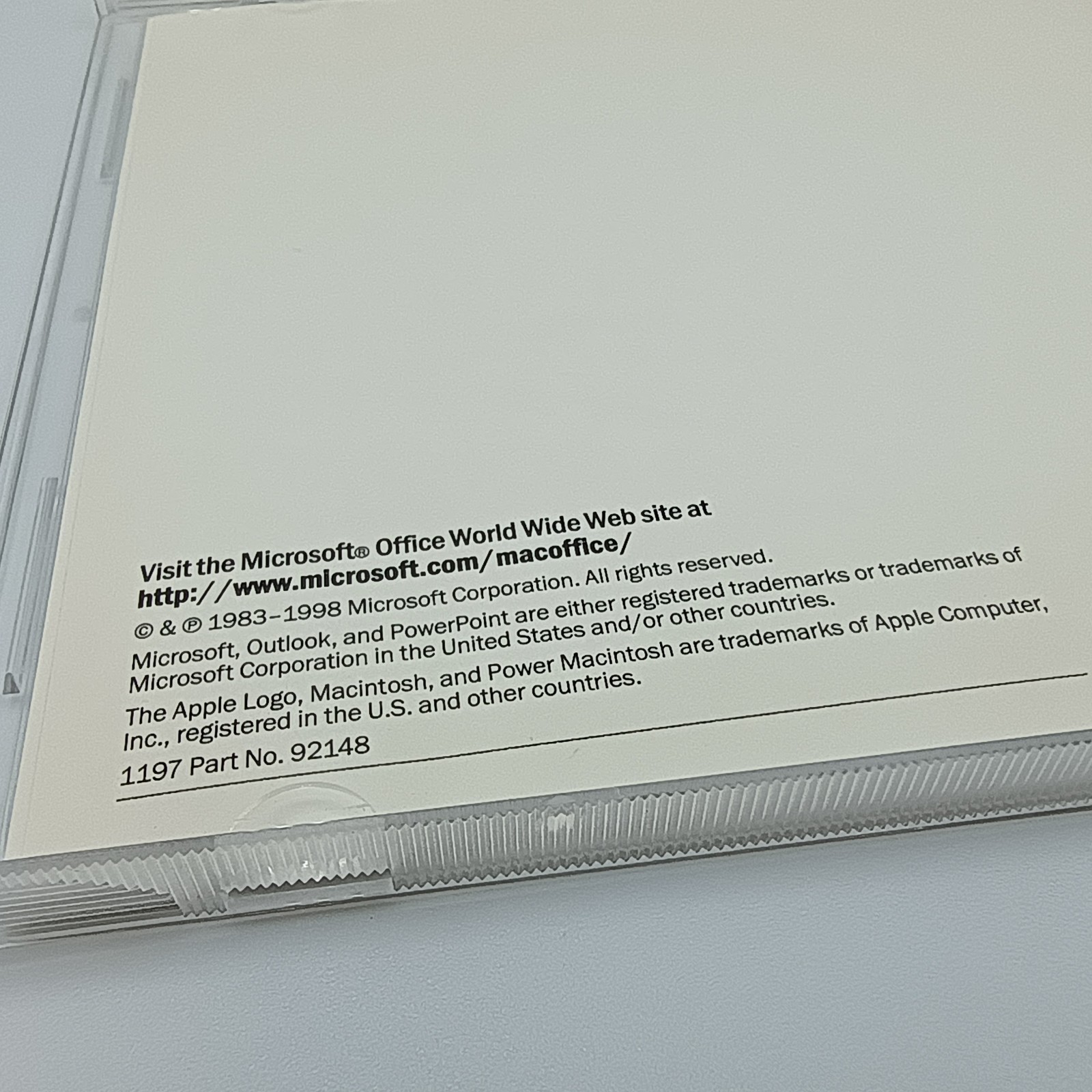 Microsoft Office 98 Macintosh Edition CD-ROM with CD Key Vintage Mac Software