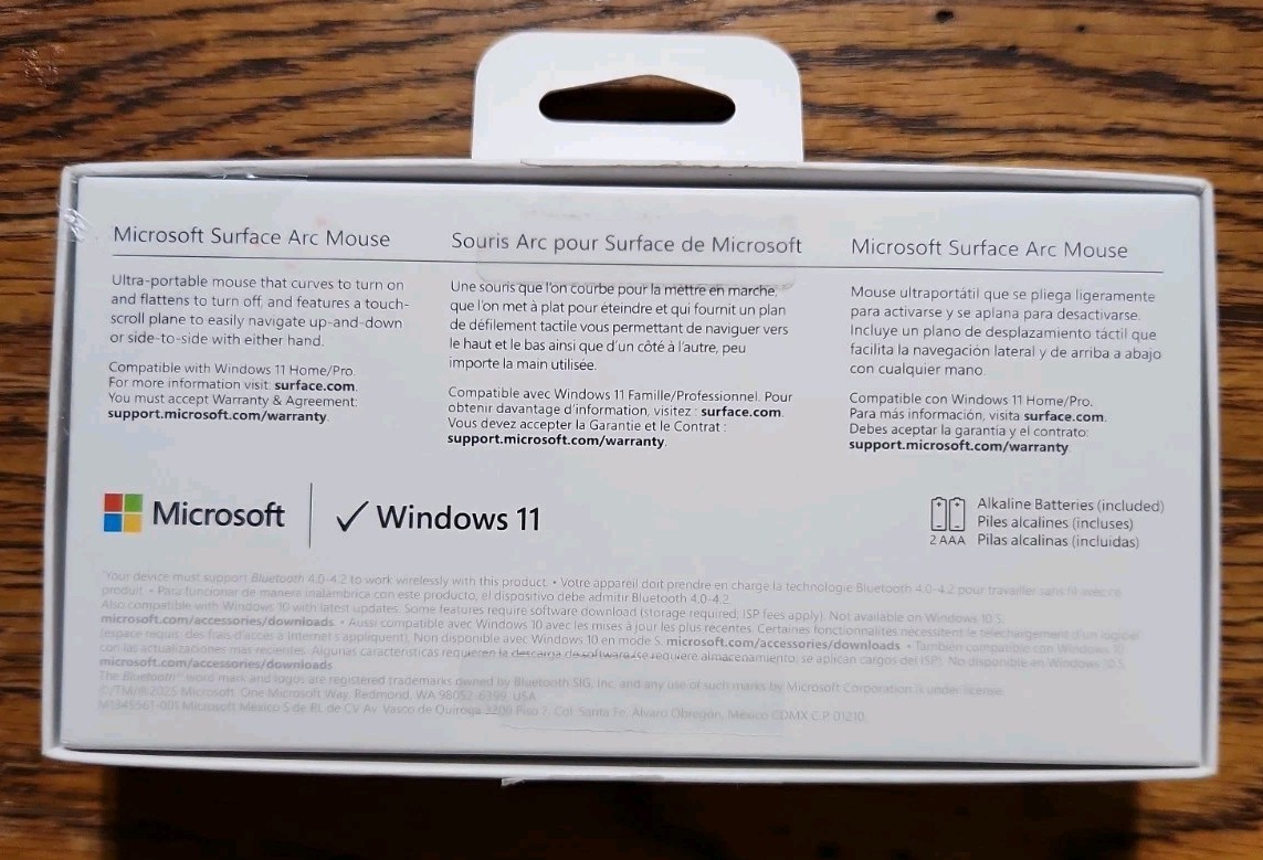 Microsoft Arc Mouse CZV-00097 BlueTrack Wireless Bluetooth Black