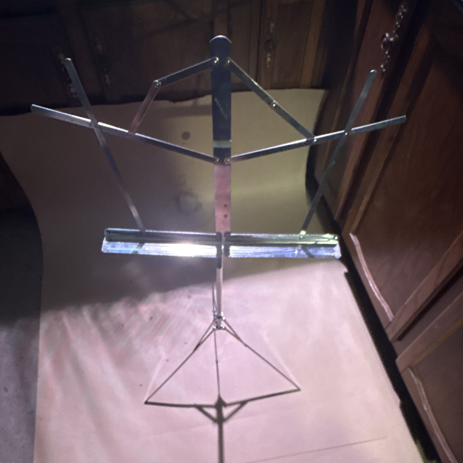 The Hamilton No 600-n Chrome Folding Adjustable Sheet Music Stand W/originalCase