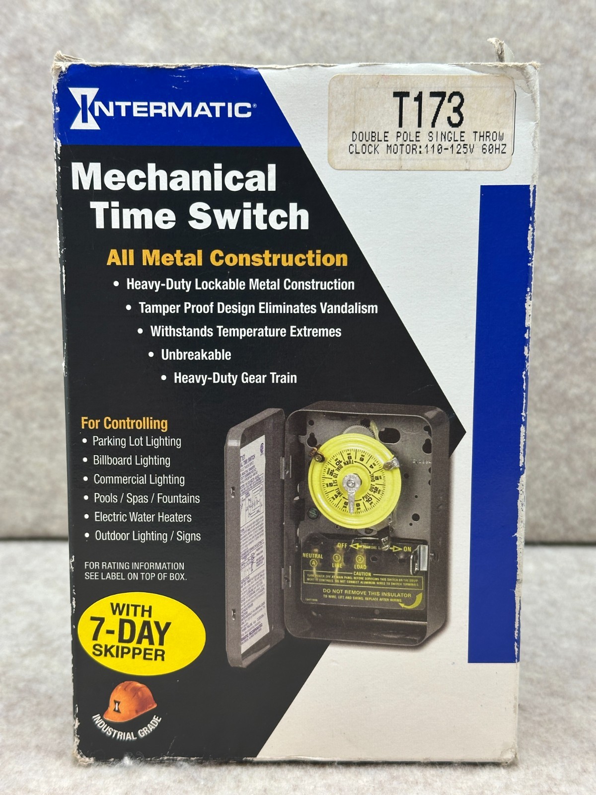 Intermatic T173 - 24 Hour Double Pole Mechanical Timer with Skipper ~ New ~