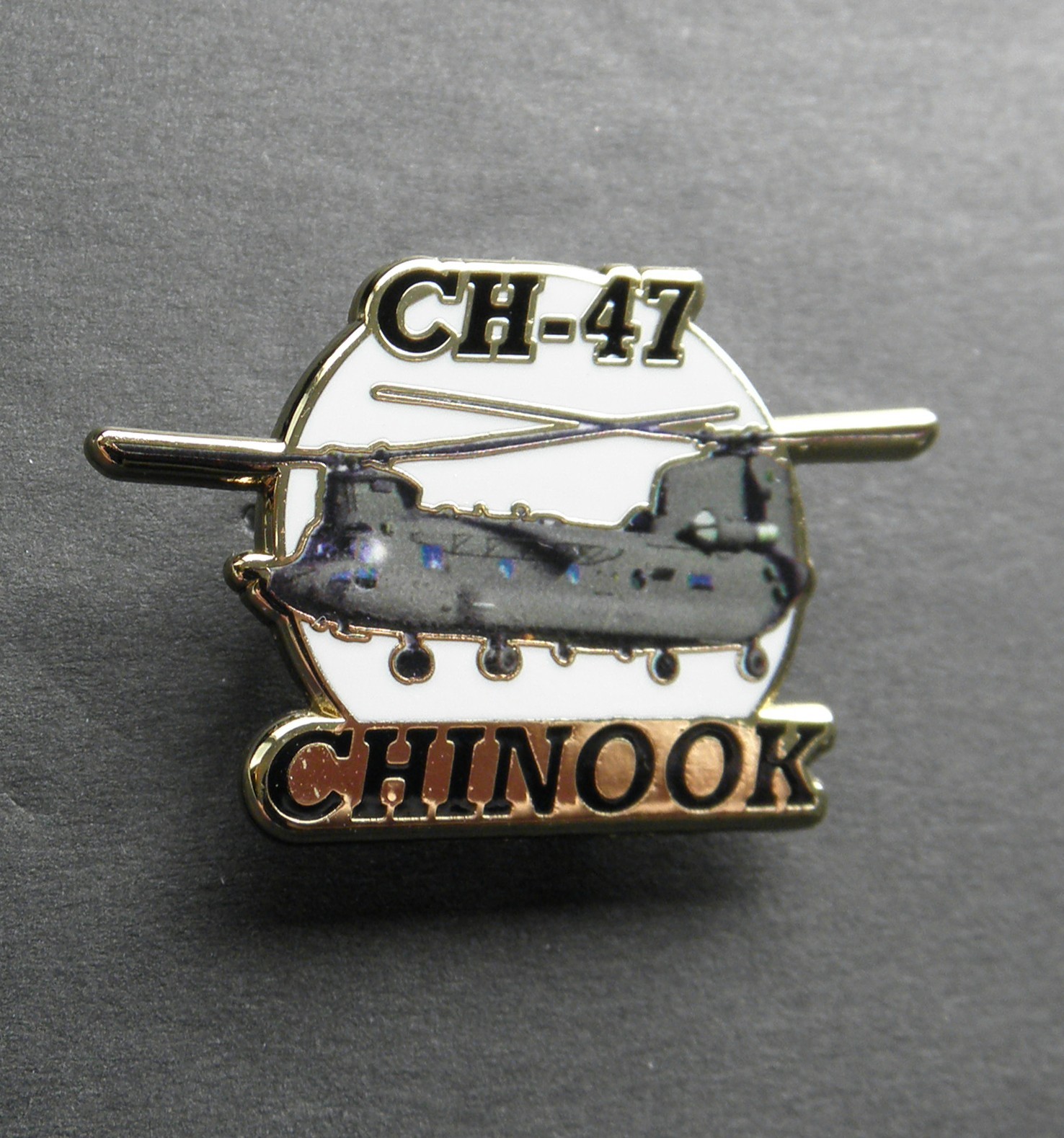 Army Chinook CH-47 Helicopter Enamel Printed Lapel Pin 1.4 inches Boeing