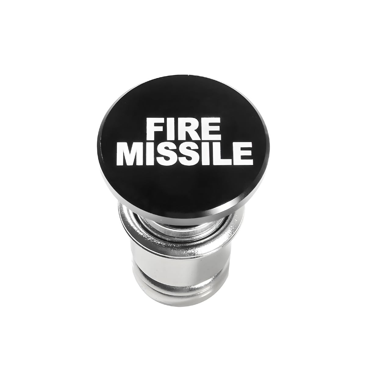 AUCELI Fire Missle Button Car Cigarette Lighter Plug, Aluminum Black/FIRE