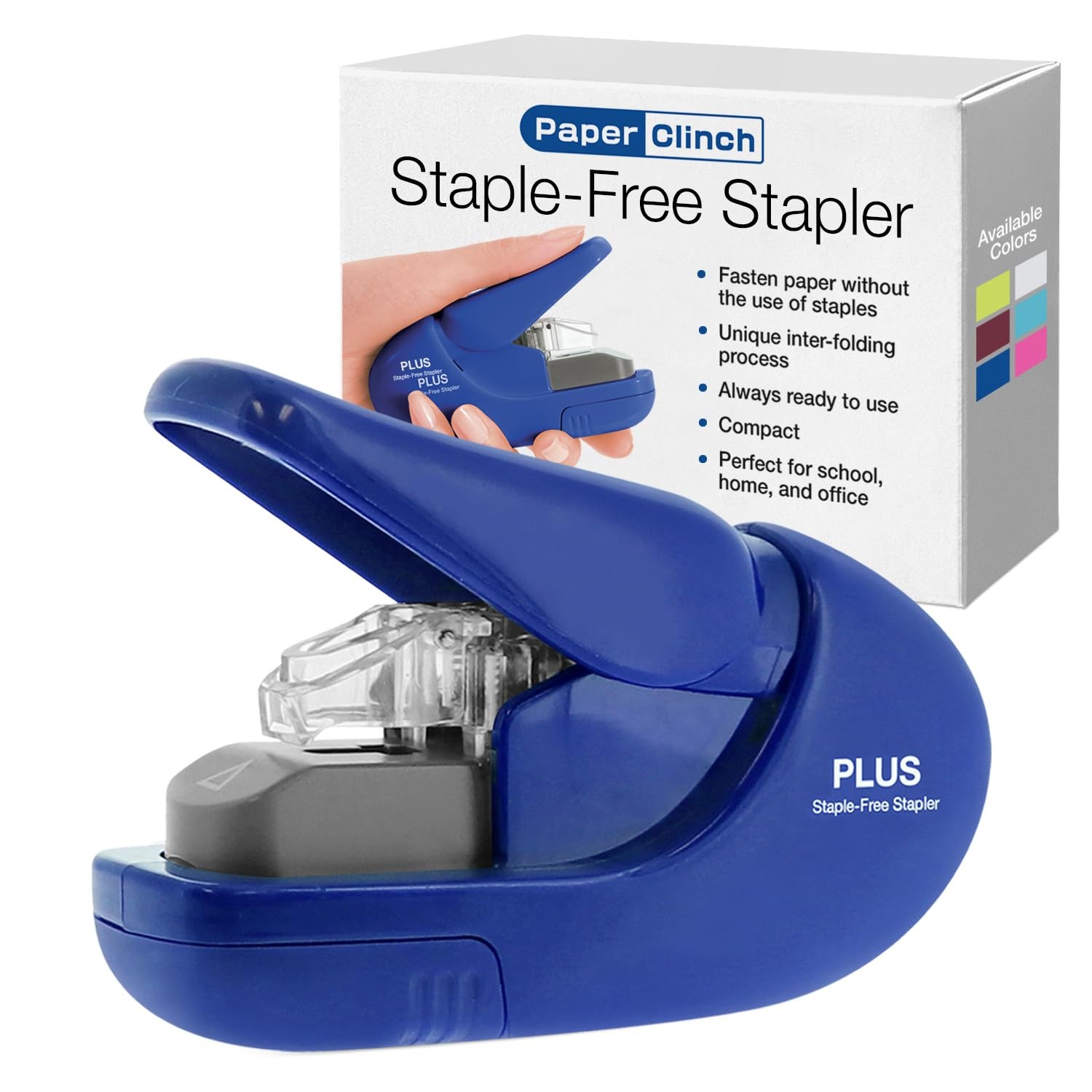 Clinch Compact Staple-Stapler, Blue