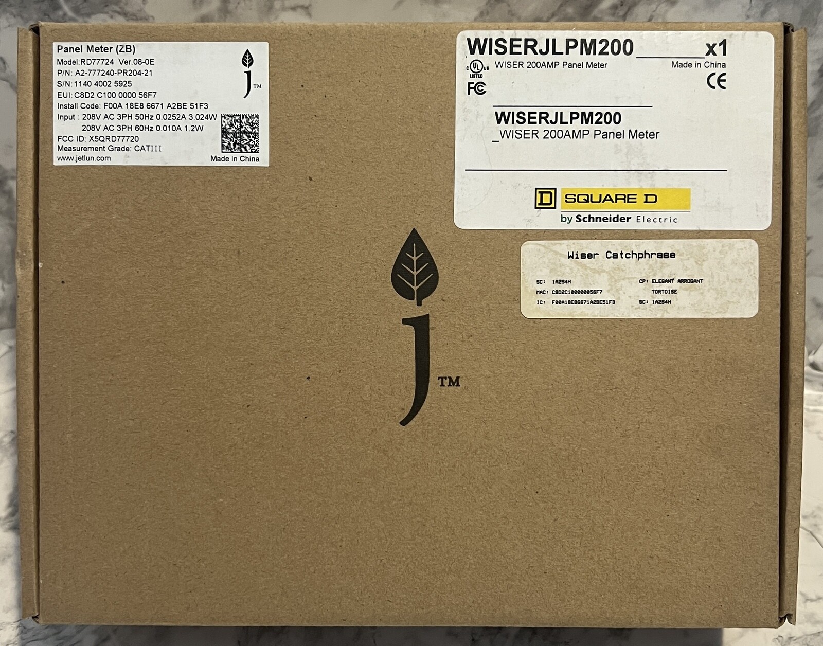 Panel Meter WISERJLPM200 - Wiser 200 AMP - Schneider - Square D - RD77724