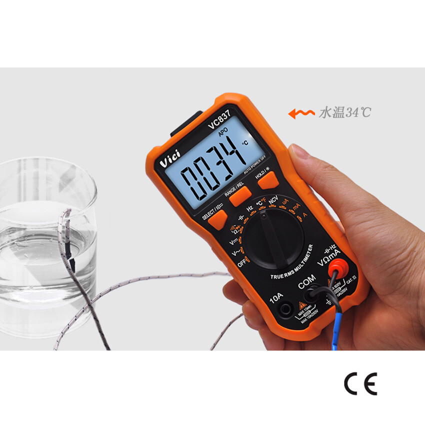 VC837 Digital Multimeter DMM True RMS 6000 Auto Range Capacitance Resistance NCV