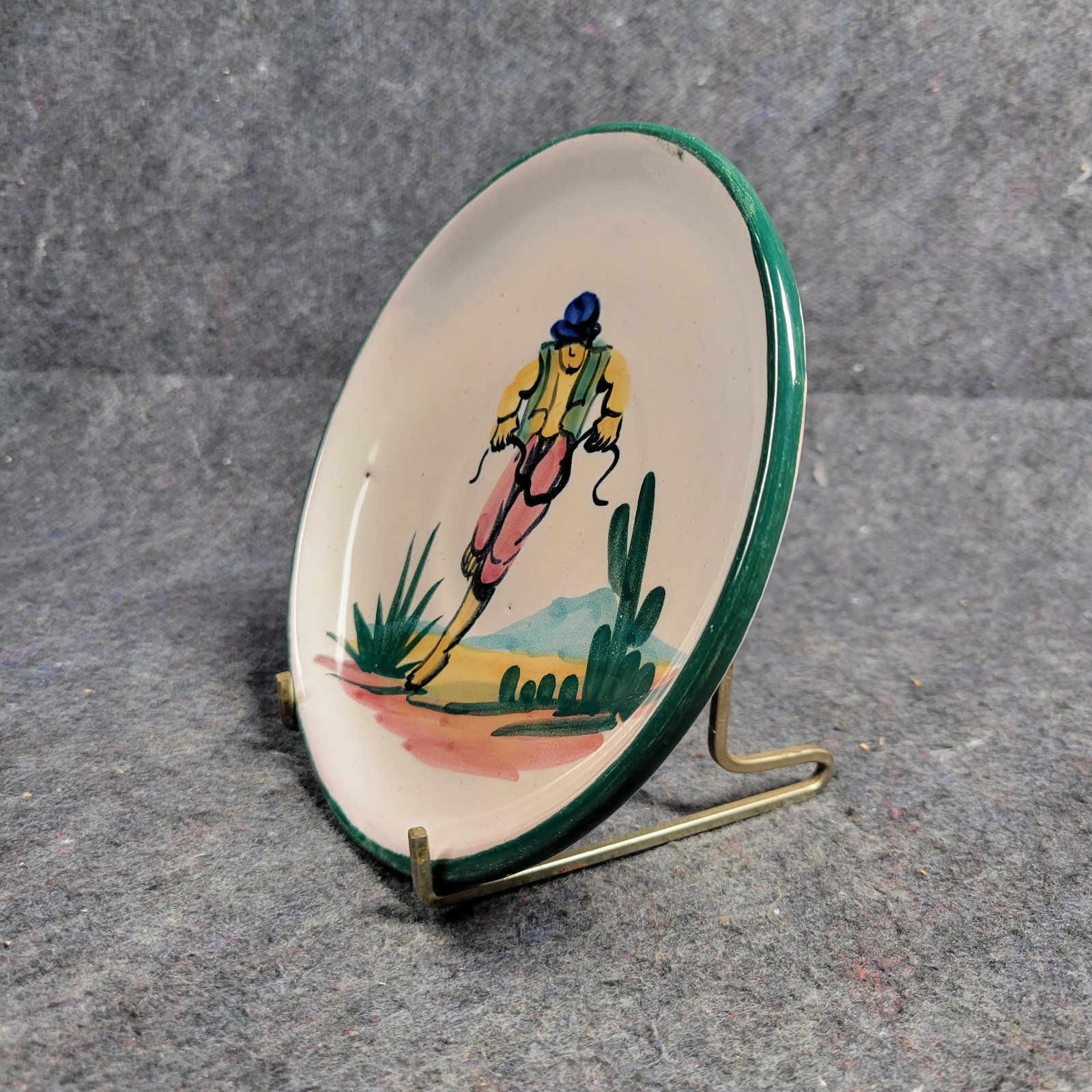Vintage Peruvian Handpainted 6" Decorative Folk Art Plate