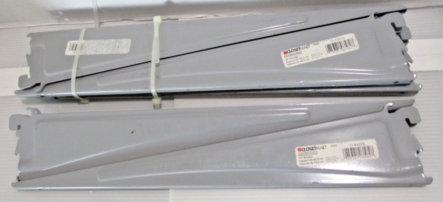 Lot Of 6 CLOSETMAID 3582 16" Gray Bracket 01-84528 -  Made in USA