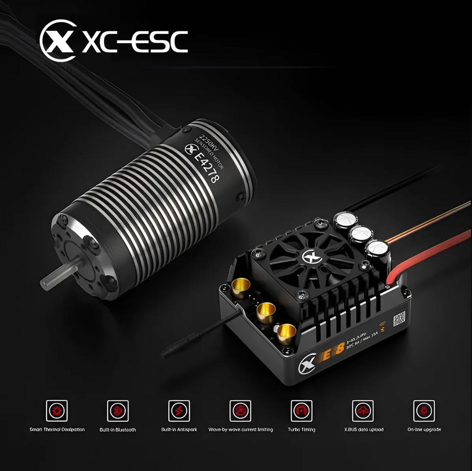 XC 1/8 COMBO: 4278SD Sensored Brushless Motor 2250KV + E8 ESC 3-6S for RC Car
