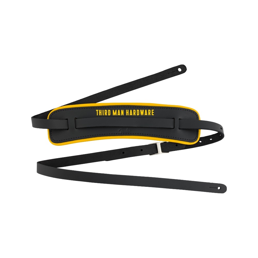 Fender Fender x Third Man Hardware Leather Strap - Black/Yellow