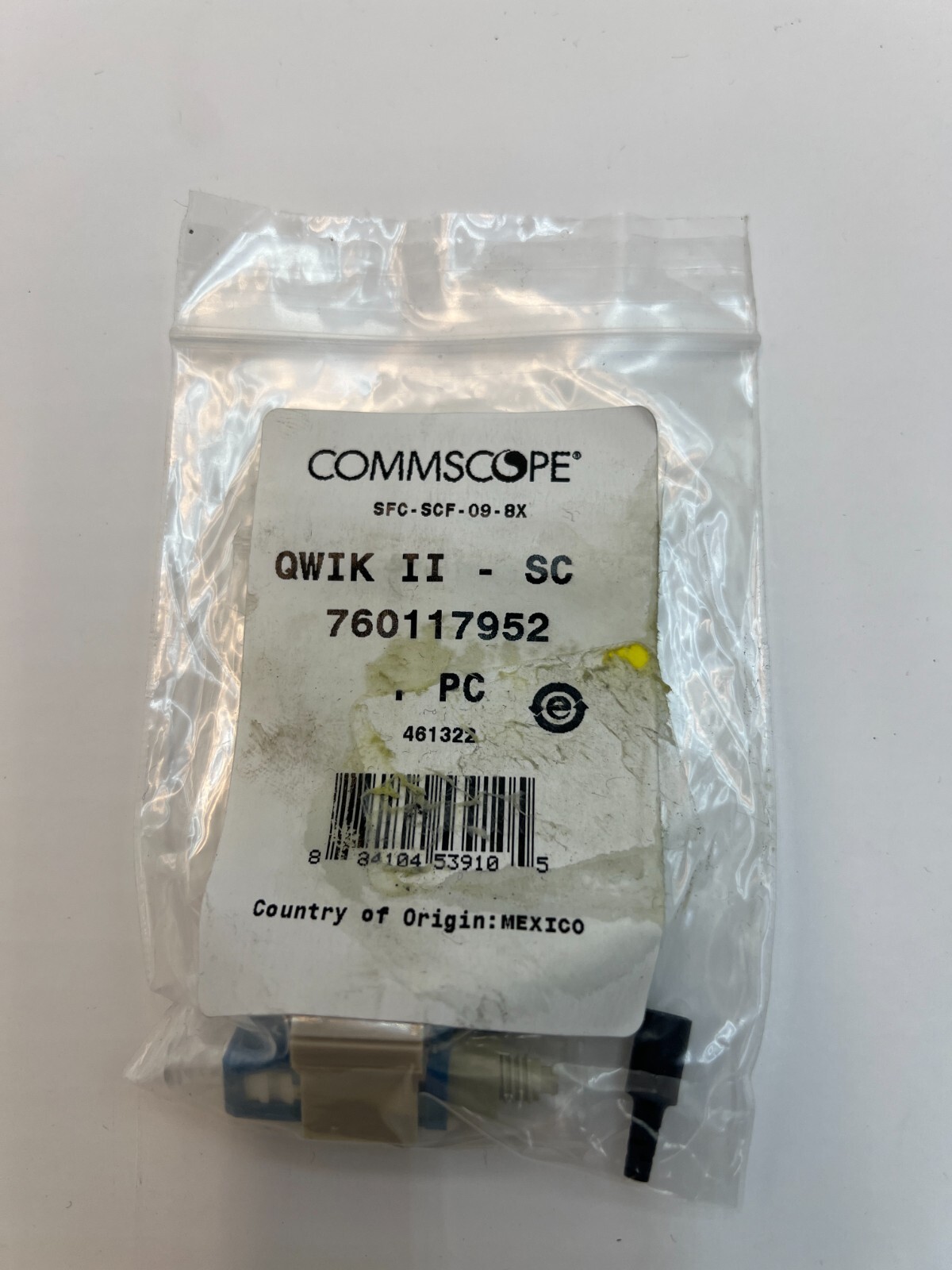 (QTY 5) Commscope QWIK II SC Fiber Optic Connector SFC-SCF-09-8X 760117952