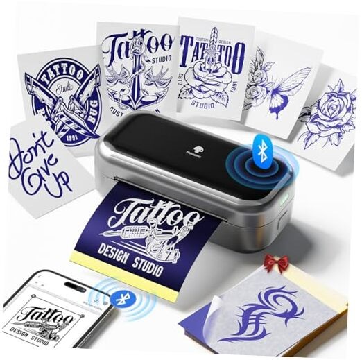 Phomemo TP31 - Impresora de plantillas de tatuaje, mini impresora Gris y negro