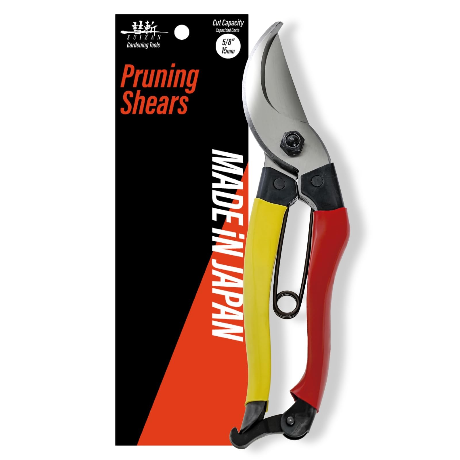 SUIZAN Bypass Pruning Shears 8” - Professional Japanese Hand Pruners Red