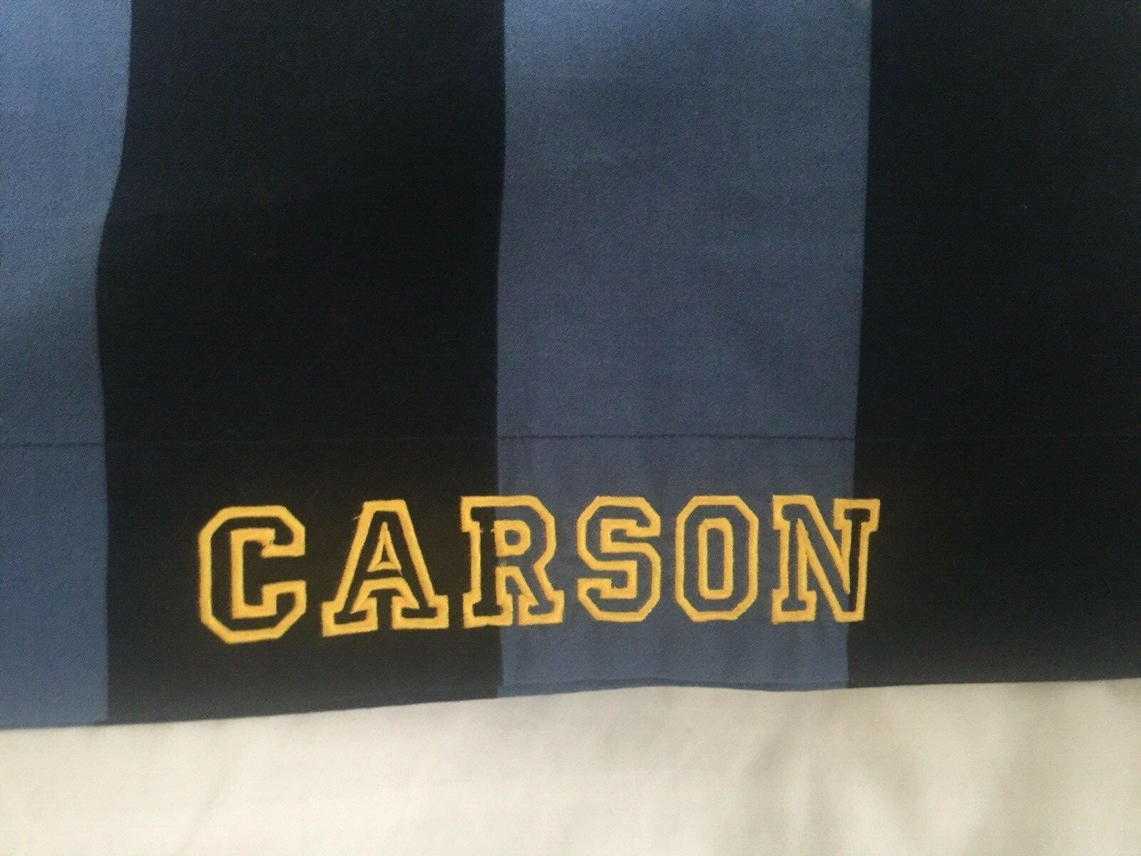 Potter Barn Teen Rugby Stripe Blue Navy Pillowcase "Carson" NWOT