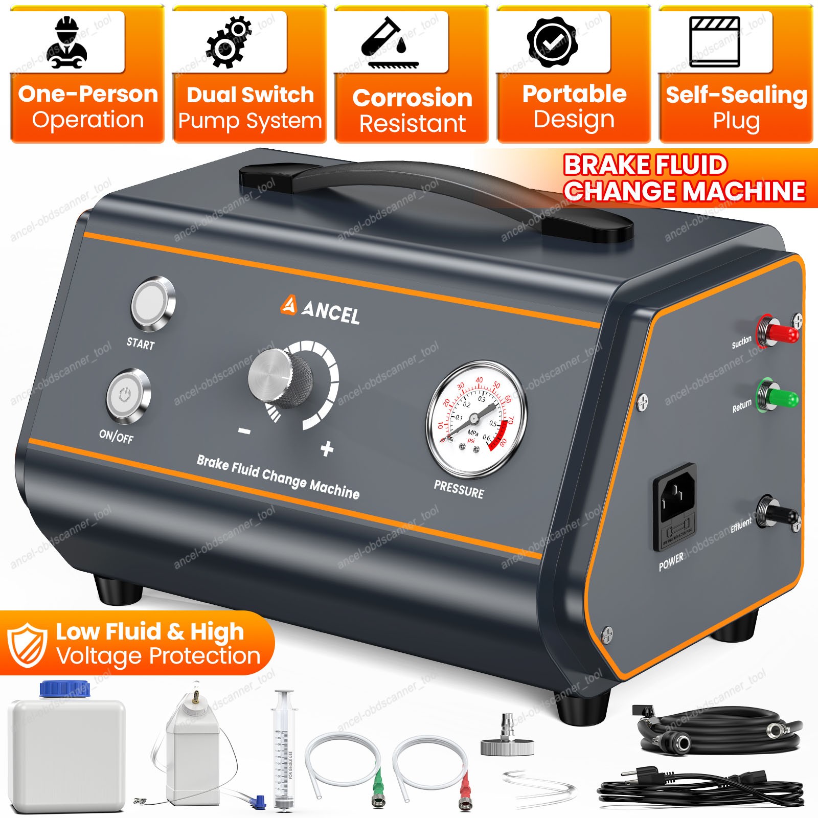 ANCEL BR1000 Brake Bleeder Vacuum Compression Brake Fluid Oil Replacement Tool