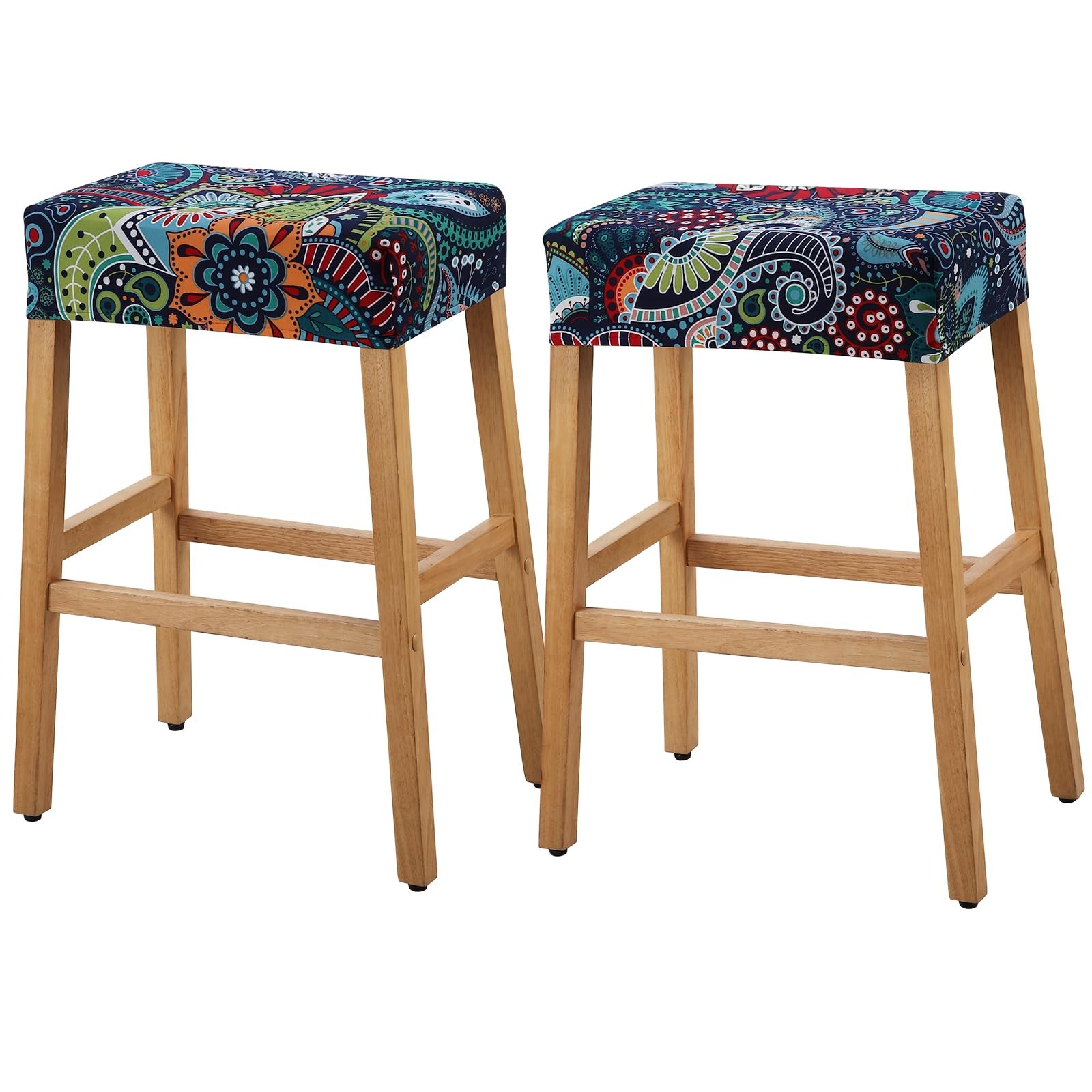 YISUN Stool Covers Rectangle - 2 Pack Stretch Waterproof Saddle Seat Cover Co...