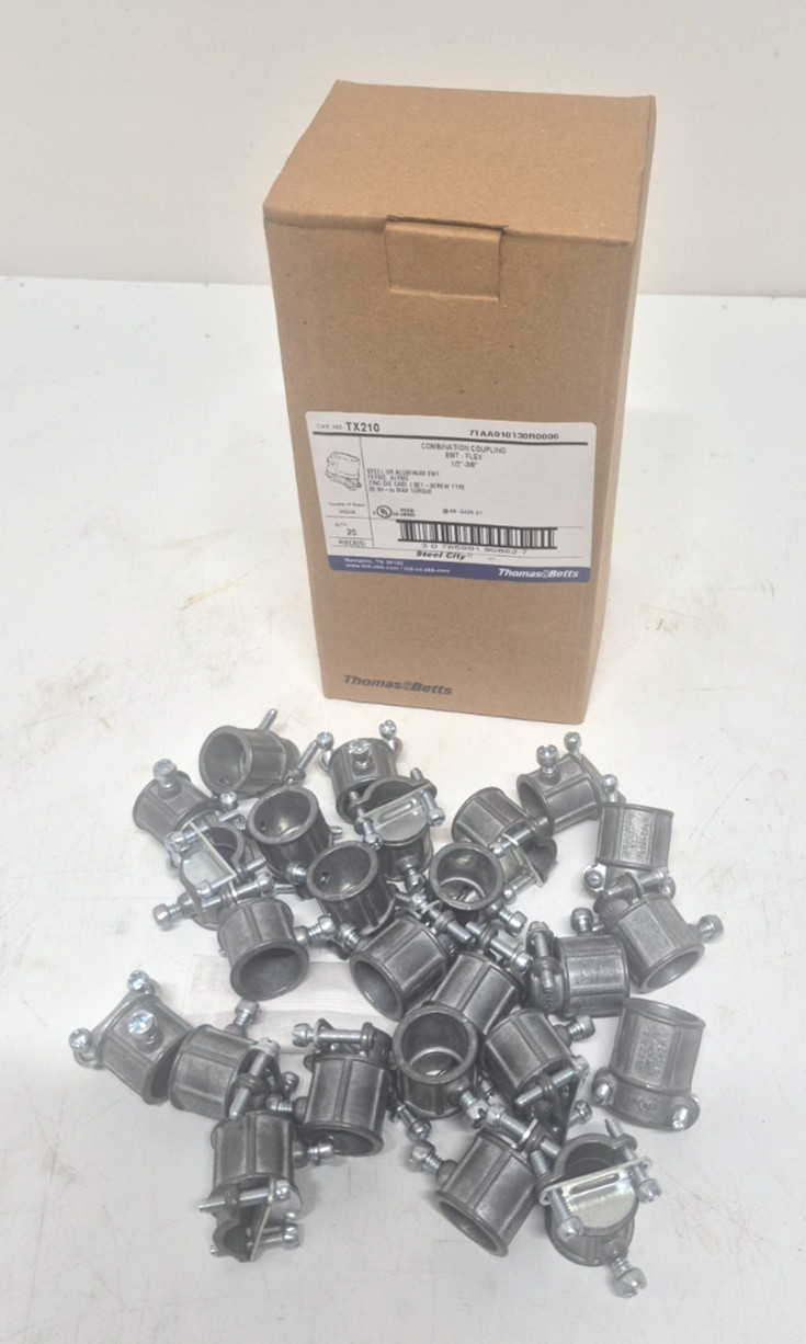 THOMAS BETTS TX210 1/2"-3/8" COMBO COUPLING EMT TO FLEX - BOX OF 25