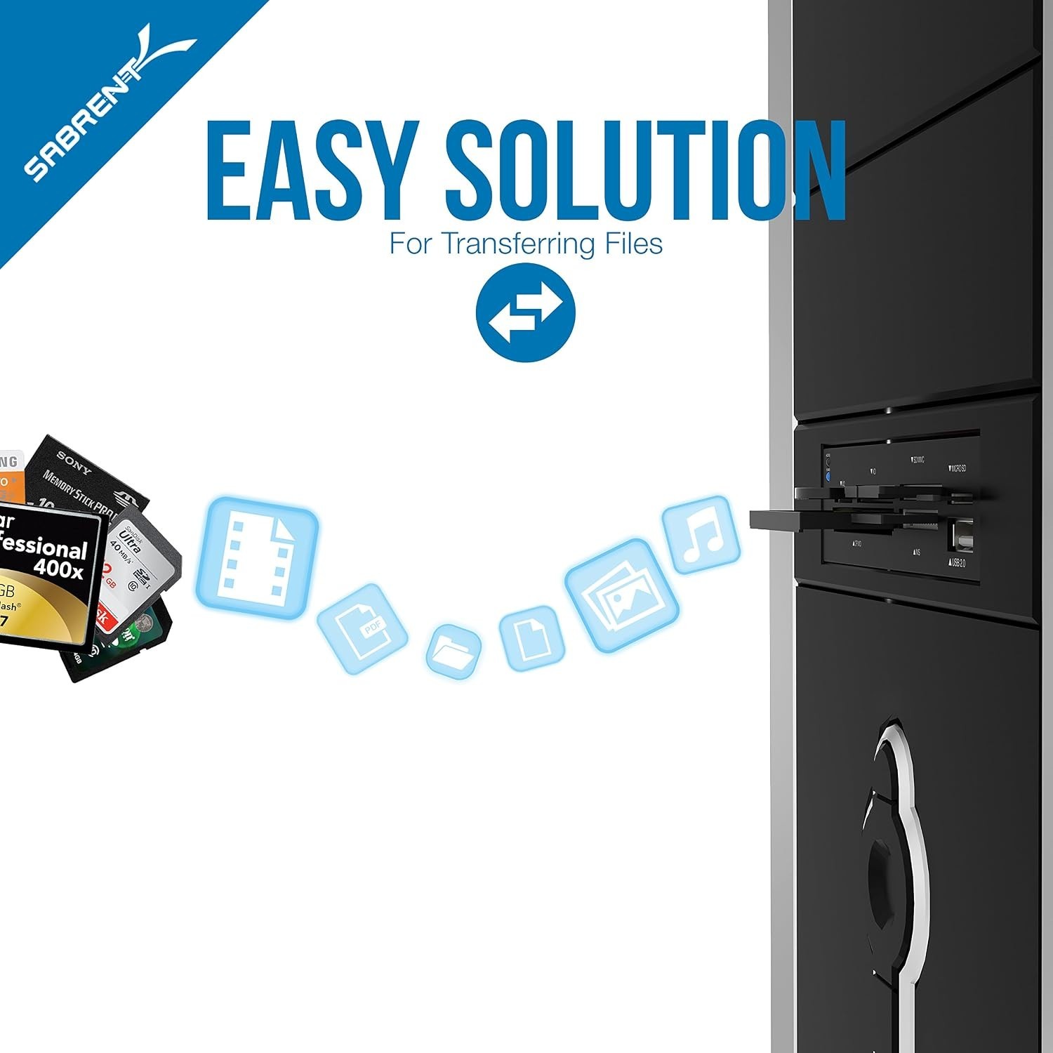 Stylish 74-in-1 Internal Card Reader with Fast Transfer for Windows/Mac Systems