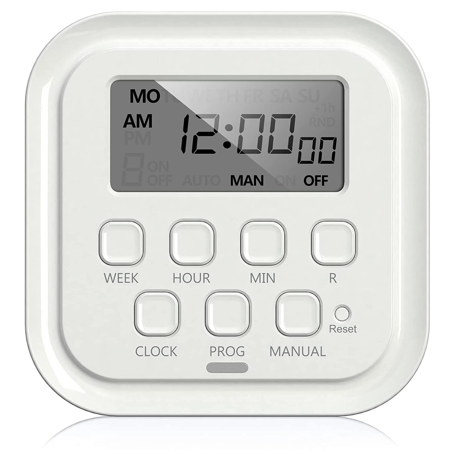 HBN 7 Day 8 On/Off Programs Heavy Duty Digital Timer Dual Outlet Programmable
