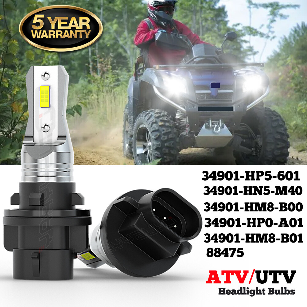 34901-HP5-601 34901-HN5-M40 LED Headlight Bulb Lights for 2006 Yamaha Rhino 660