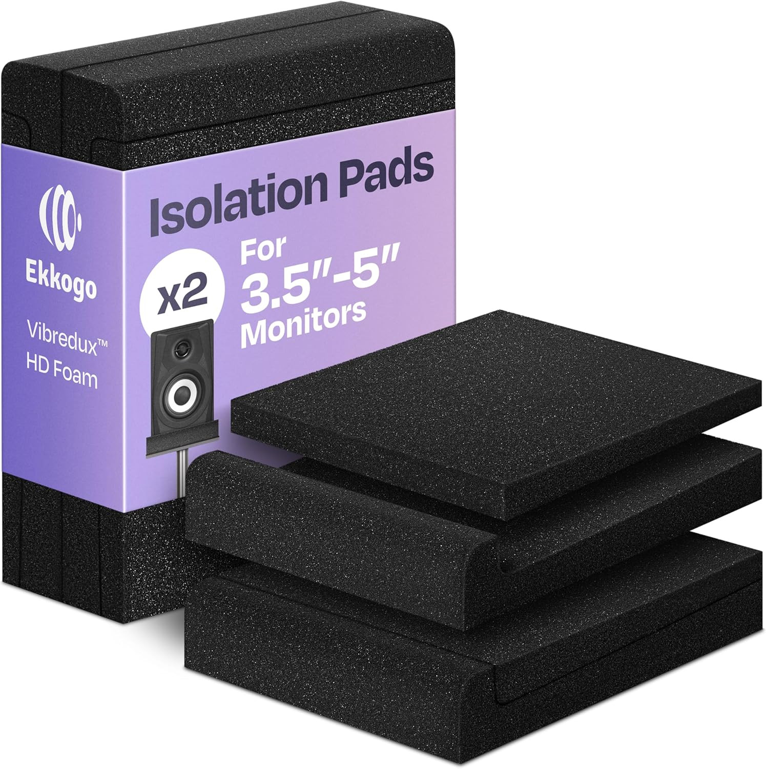 Studio Monitor Isolation Pads Premium Acoustic Foam for 3-4.5 Inch Speakers with