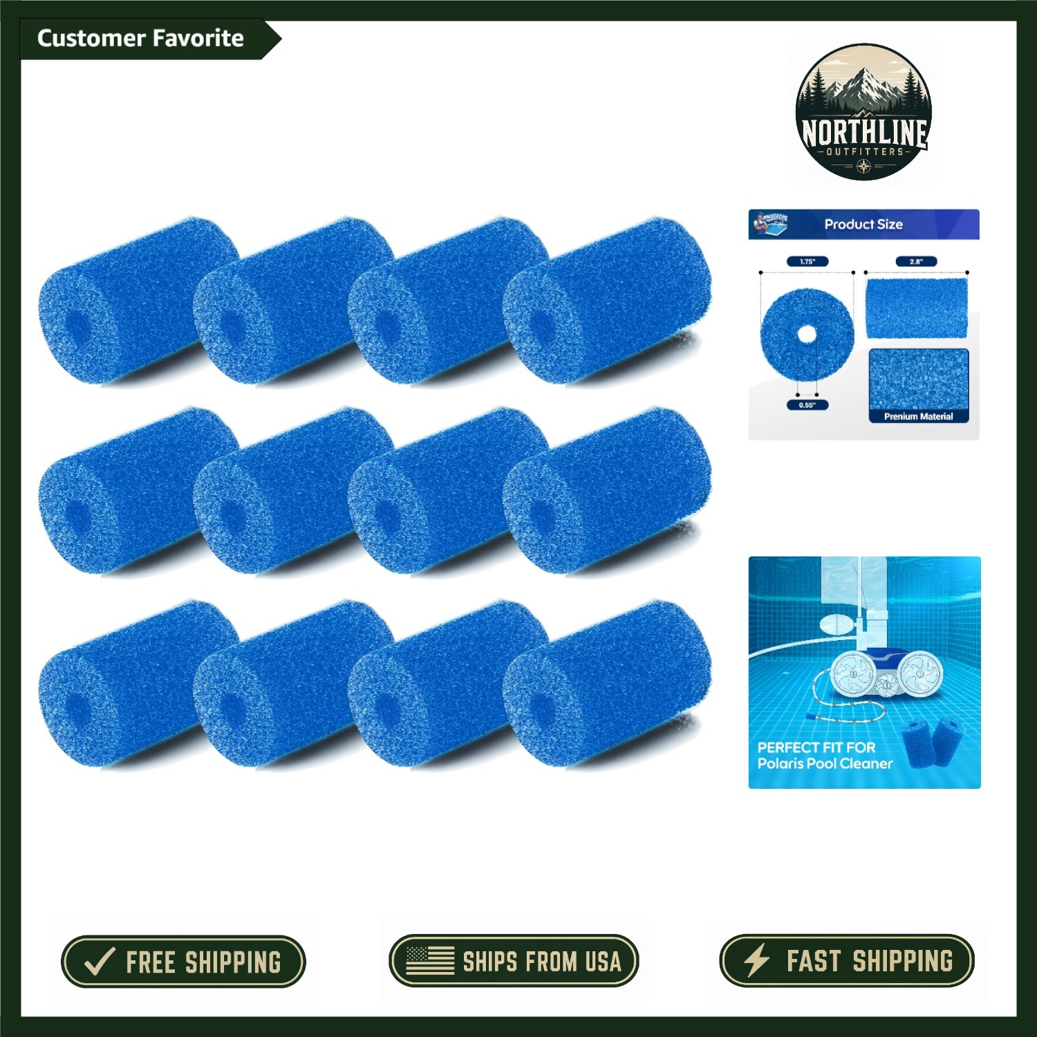 Easy Install 12 Pack of  Sweep Hose Scrubbers for Polaris 3900 & More