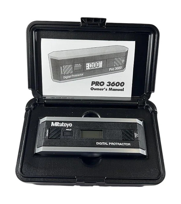 Mitutoyo Pro 3600 950-318 Digital Protractor w/ Case & Manual