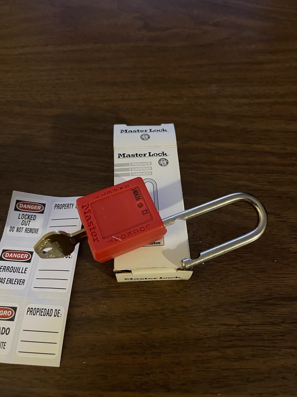 Master Lock 410Red Lockout Padlock, Different Key, Thermoplastic, Standard