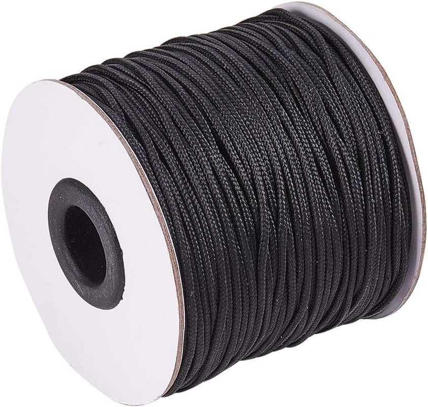 PH Pandahall 110 Yards 1.5Mm Black Nylon Cord Wind Chime Cord Replacement Lift