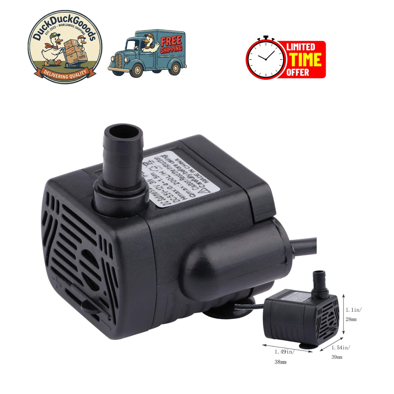 Lightweight Brushless Water Pump for Aquariums - High Performance, Ultra-Quiet