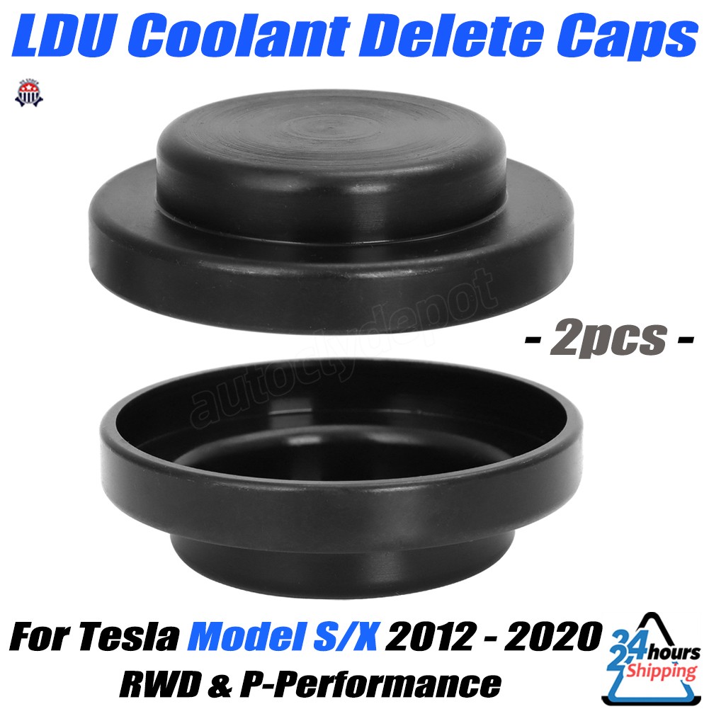 2pcs For Tesla LDU Coolant Delete Caps Model S/X 2012 - 2020 RWD & P-Performance