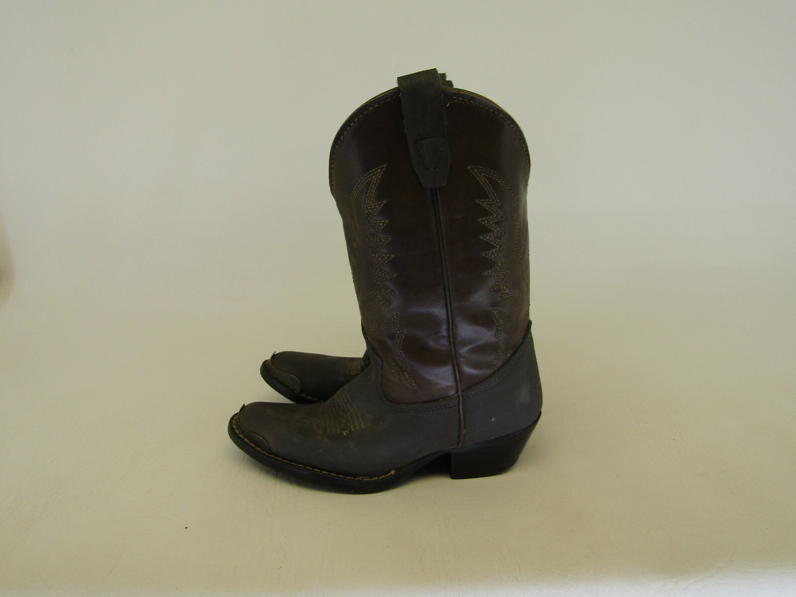 Texas Brand Little Kids Youth Size 11.5 D Brown Leather Western Cowboy Boots