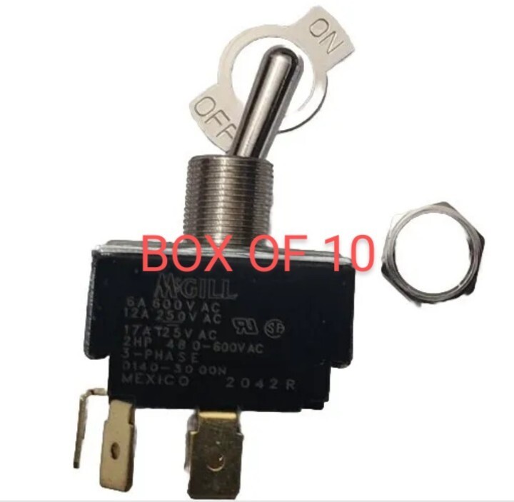 McGILL 0121/0140 SERIES 3 PST 2HP, 3 PHASE TOGGLE SWITCHES 0140-3000N(BOX OF 10)